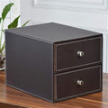 Filing Cabinets Leather Desktop Office File Cabinets Data Storage Boxes Chest of Drawers (Brown One Size)