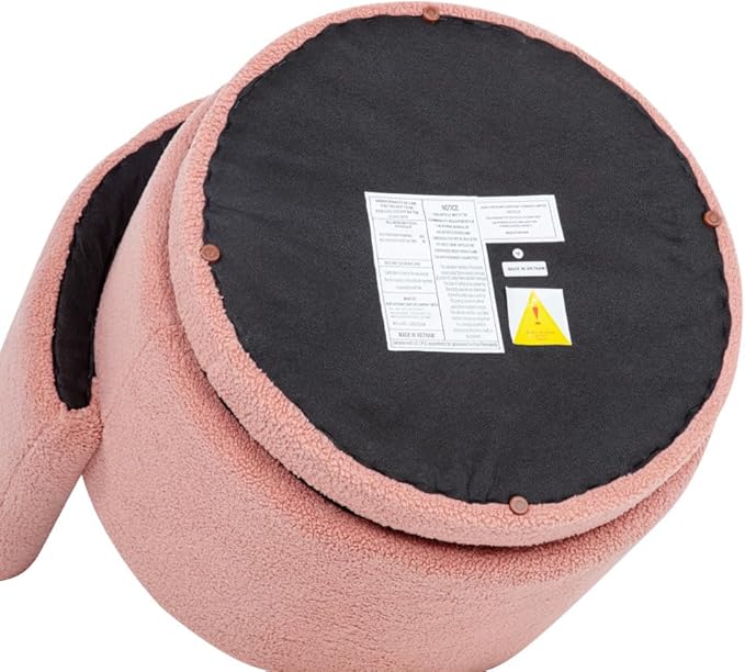 Stylish and Minimalist Teddy Fleece Single Sofa Chair with Arms and Pillow Armchair Accent Chair for Living Room Bedroom StudyGrey (Pink + Boucle)