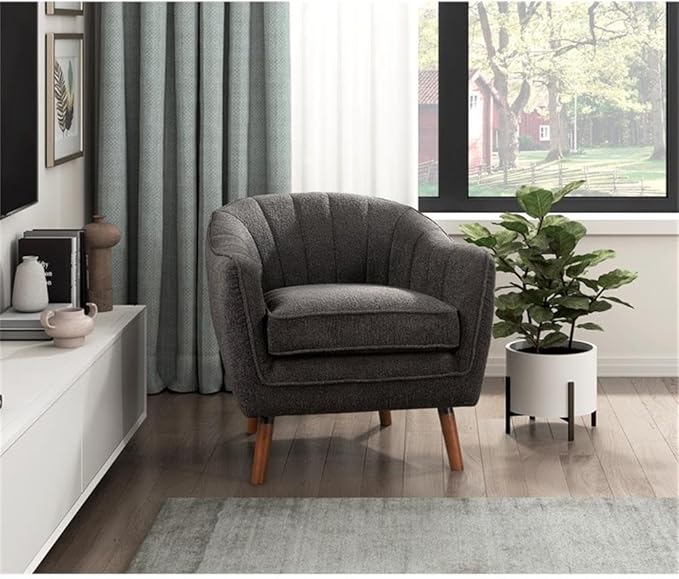Lexicon Cutler Fabric Upholstered Accent Chair in Charcoal
