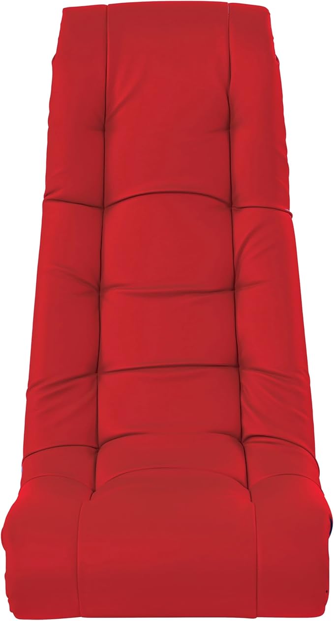 Factory Direct Partners Soft Tufted Floor Rocker - Cushioned Ground Chair for Kids Teens and Adults - Great for Reading Gaming Meditating TV - Red 10488-RD