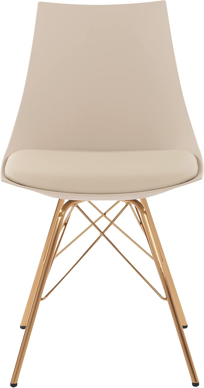 OSP Home Furnishings Oakley Mid-Century Modern Bucket ChairFaux Leather Cream