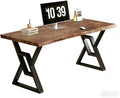 55inch Rustic Brown Solid Wood Computer Desk - Modern Gaming Workbench for Home Office Modern Simple Design Ideal for Study Writing Dining