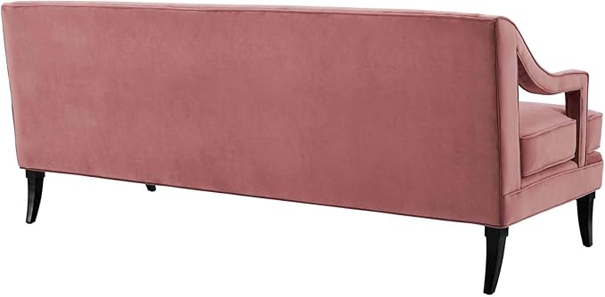 Modway Concur Mid-Century Modern Upholstered Velvet Sofa In Dusty Rose