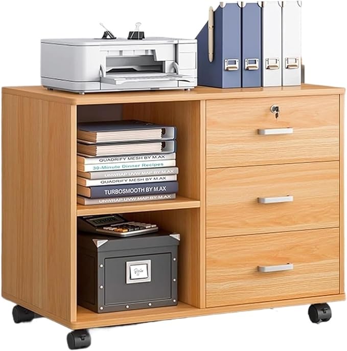 File Cabinet with Lock Office Cabinet Storage Cabinet Filing Cabinet Floor Document Cabinet Under Desk Storage(Color:A)