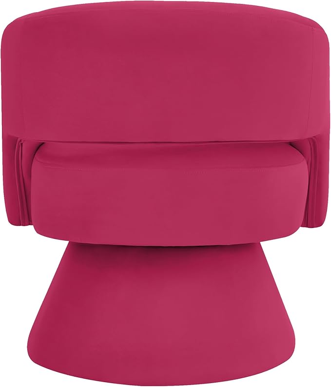 Modern Swivel Barrel Chair Upholstered Velvet Round Accent Chairs360 Degree Comfy Swivel Chair with Open Backrest Single Chair Armchair for Living Room Bedroom Homerest Rose Pink