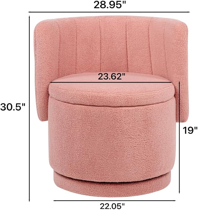 Stylish and Minimalist Teddy Fleece Single Sofa Chair with Arms and Pillow Armchair Accent Chair for Living Room Bedroom StudyGrey (Pink + Boucle)