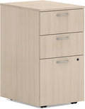 HON MOD 3 Drawer File Cabinet On Wheels Mobile Pedestal for Filing Cabinets for Home Office 15 W Portable Storage Desert Oak