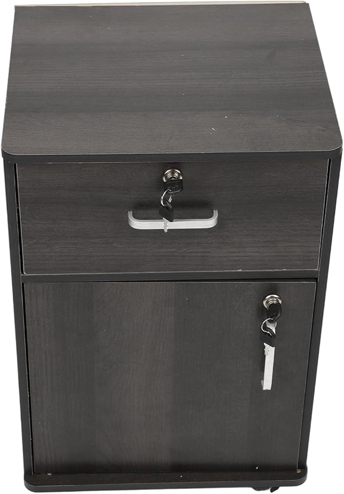 HURRISE High Strength Artificial Board Mobile File Cabinet with Locks Multiple Drawers Sturdy Under Desk Rolling File Cabinet with Wheels for Home Office Tidy Storage with Multilayer