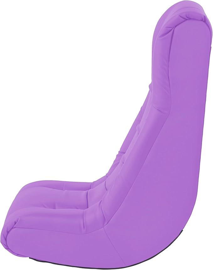 Factory Direct Partners Soft Tufted Floor Rocker - Cushioned Ground Chair for Kids Teens and Adults - Great for Reading Gaming Meditating TV - Lavender 10488-LV