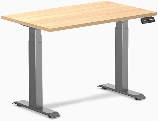 Desky Dual Mini Sit Stand 40 x 24 in Compact Desk with Dual Motors 3-Stage Height Range 4 Memory Presets – One-Piece Top for Home Office Sublime Teak