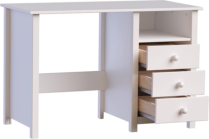 From the Tree Furniture Solid Wood Desk with Drawers – Compact Study Desk for Kids &amp Adults Space-Saving Home Office Writing Table Real Pine Construction