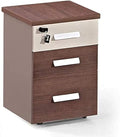Mobile Wooden File Cabinet with Lock - Floor-Standing Storage Solution for Office and Home(E)