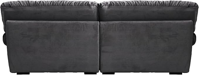 JACH 89 Oversized Deep Sectional Couch Minimalist Love Seat Couches Sectional Sofas with Thick Cushion Comfy Corduroy Sofa with Two Pillows for Living Room Apartment Office Grey