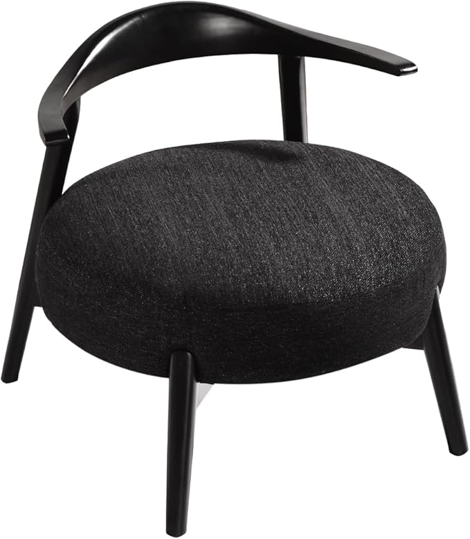 Cozy Black Fabric Accent Chair for Living Room Bedroom or Study