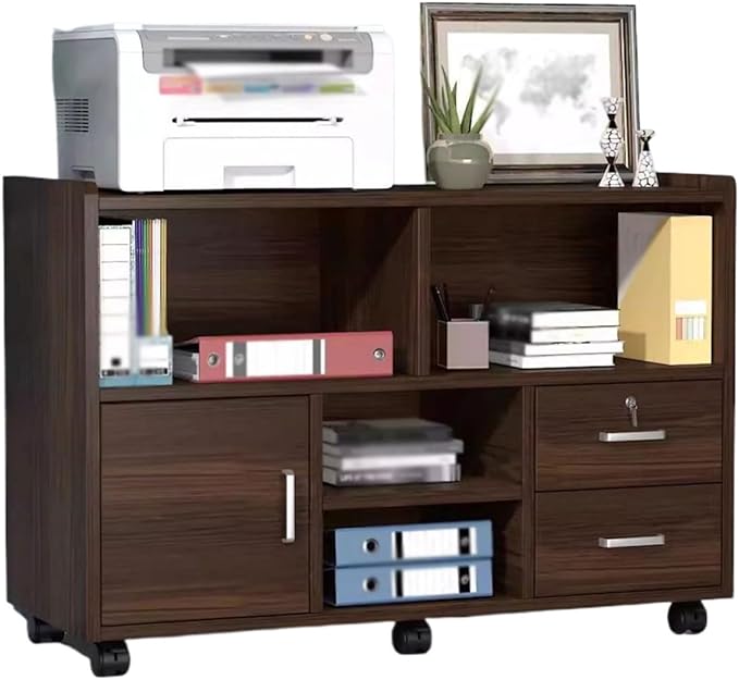 Desk Sideboard Printer Cupboard Mobile Data Cabinets Drawer Storage Floor File Cabinet(B)