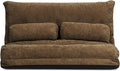 Giantex Adjustable Floor Sofa Couch with 2 Pillows Multi-Functional 6-Position Foldable Lazy Sofa Sleeper Bed Multi-Functional Suede Floor Seating Sofa for Reading Gaming (Coffee)