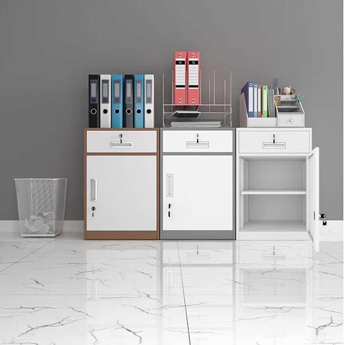 HASMI Filing Cabinet File Cabinet with Lock Under Desk Metal Filing Cabinet 1 Drawer and 1 Cabinet File Cabinet for Legal/Letter/A4 File Fully Assembled Storage Cabinet (Color : Gris)