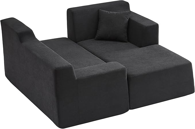 KEIKI 96 L-Shaped Corduroy Modular Sectional Sofa with Right Chaise Lounge &amp High Back &amp High Resilience Cushion Modern Oversized Convertible 3-Seater Couch Easy Assembly for Living Room