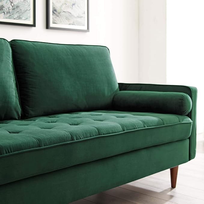 Modway EEI-3764-GRN Valour Performance Velvet Sofa Green