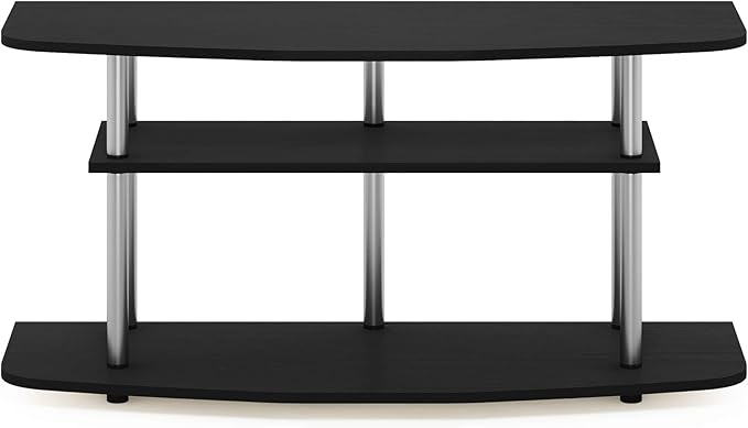 Furinno Frans Turn-N-Tube TV Stand for TV Size up to 43 Inch 3-Tier Black Oak