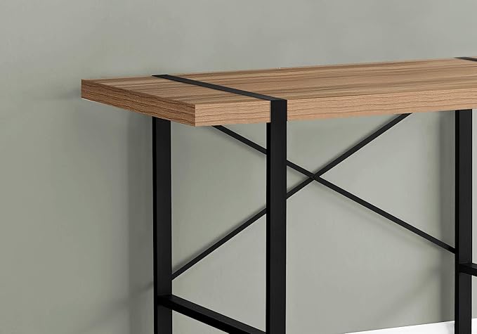 Monarch Specialties 7657 Computer Desk Home Office Laptop 48 L Work Metal Laminate Brown Black Contemporary Modern Desk-48 L Light Reclaimed Wood 49 L x 23.75 W x 30 H
