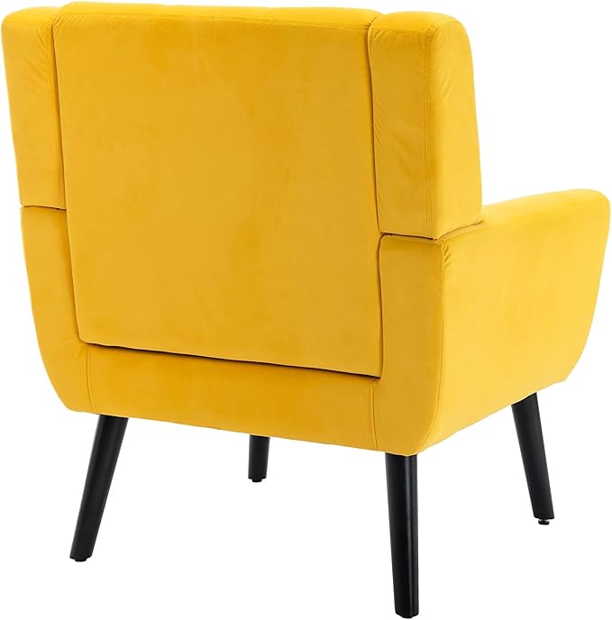 Modern Soft Velvet Material Ergonomics Accent Chair Living Room Chair Bedroom Chair Home Chair with Black Legs for Indoor Home