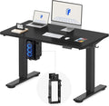 FLEXISPOT EN2 48''x24'' Electric Standing Desk with PC Stand Bundle One-Piece Desktop Easy-to-Install Hanging Design PC Mount Bundle for Home Office Game &amp Small Spaces Black
