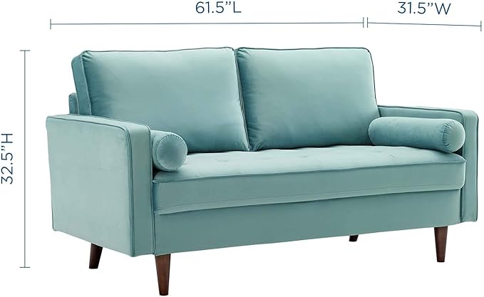 Modway Valour Performance Velvet Loveseat Mint Valour Performance Velvet Loveseat