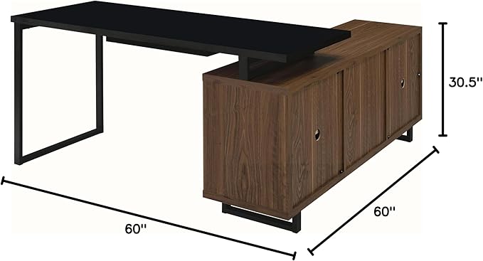 L-Shape Computer Gaming Desk Home Office Corner Desks Bedroom Craft Study Table Work Desks with StorageWalnut