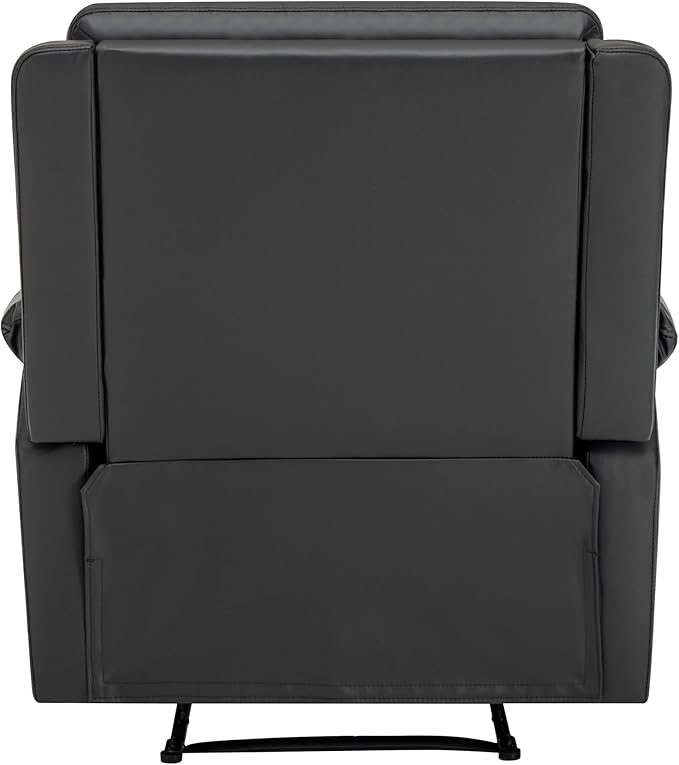 MINCETA Recliner ChairsModern 5 Wall Hugger Nursery Recliner with Overstuffed Arm and Back for Living RoomPU Leather in Black