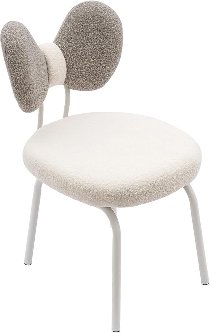 Makeup Vanity Chair Velvet Vanity Stool with Back Armless Vanity Chair for Makeup Room Dressing Chair Side Table Seat Lounge Dresser Chair for Bedroom Home Living Room