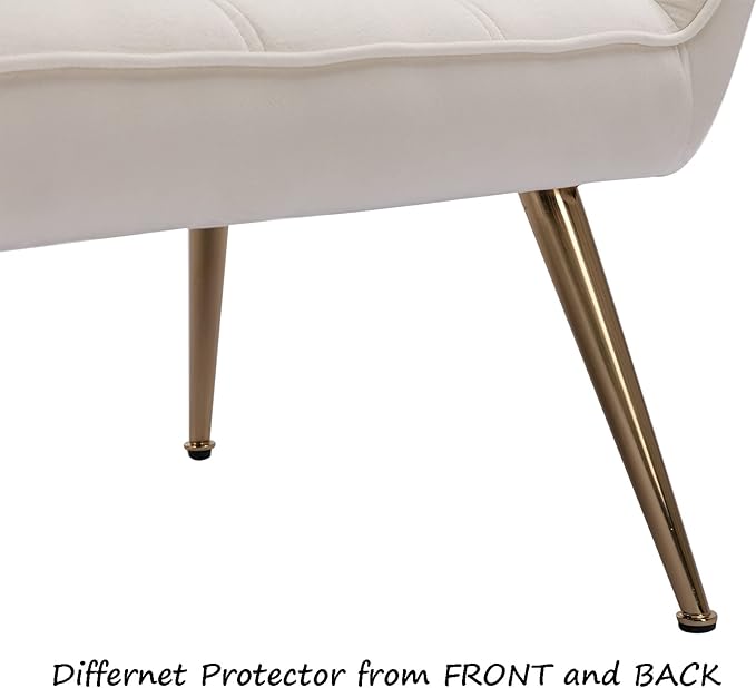 48 Small Loveseat for Small Spaces Upholstered Velvet Loveseat Sofa Mid Century Modern 2-Seater Couch with Armrest and Gold Legs for Bedroom Living Room Apartment Cream