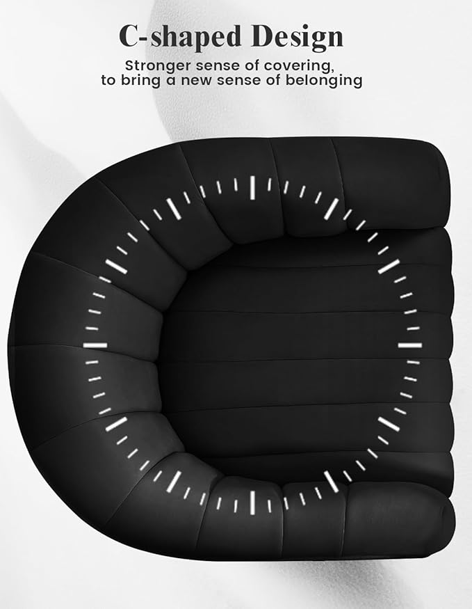Kromax Swivel Accent Chair with Armrest Set of 2 Mid Century 360 Degree Swivel Barrel Chair Overstuffed Tufted Velvet Ideal for Living Room Bedroom Reading Room Black