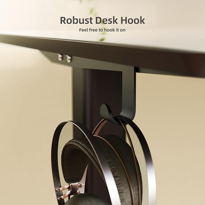 Claiks Glass Standing Desk with Drawers 48×24 Inch Electric Adjustable Height Stand Up Desk Quick Install Computer Desk Black