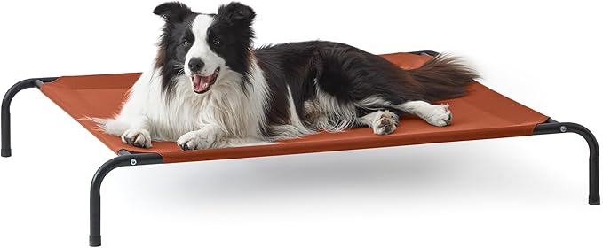 Love's cabin Elevated Cooling Dog Bed for Large Dogs Portable Indoor &amp Outdoor Raised Pet Dog Cat Cot Durable Summer Frame with Breathable Mesh Terracotta 48 inches