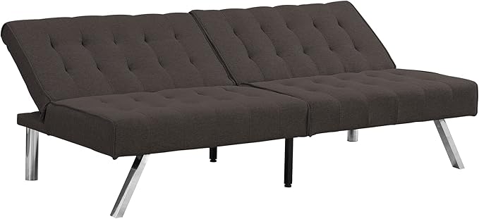 Sofa Adjustable Couch Sleeper Sofa Bed for Living RoomLoveseat Upholstered Modern Convertible FutonFaux Linen Espresso