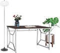 Office Workspace Desk MDF/Chrome in Brown