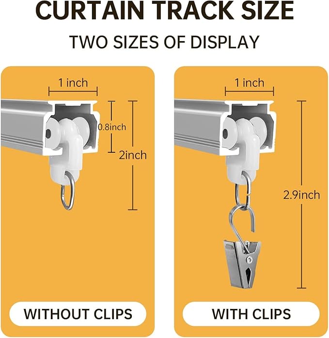 Ceiling Curtain TrackCurtain Track Wall MountedCeiling Mount Rail Room Divider Tracks Extra Long Curtains Rod for Living Room Bedroom Patio Sliding Door Curtains with ClipsWhite 6ft