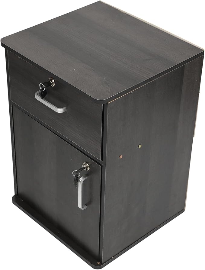 Under Desk Mobile File Cabinet Enhanced Security Mobile File Cabinet Stylish Appearance Easy Mobility for Office (Walnut Color)