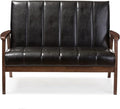 Baxton Studio BBT8011A2-Black Loveseat Love Seats 29.45LX44.66WX31.59H Black