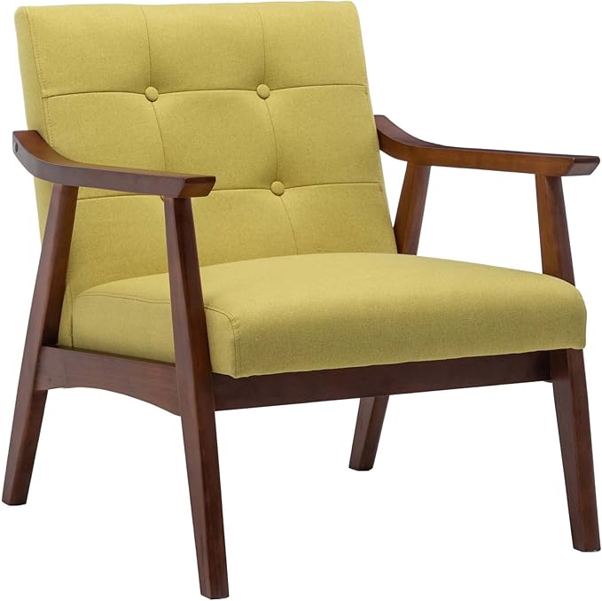 Convenience Concepts Take a Seat Chairs Bumblebee Yellow Fabric/Espresso