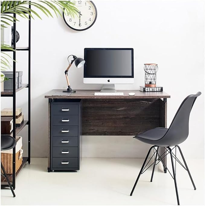 Composite Wood Writing Desk - Rustic Gray Home Office Table
