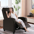 Dkeli Recliner Chair Padded Wide Seat Sofa PU Leather Massage Reclining Chair with Footrest &amp Backrest Wingback Heavy Duty Modern Single Sofa Home Theater Seating Easy Lounge for Living Room Br