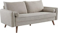 Modway Revive Contemporary Modern Fabric Upholstered Sofa In Beige