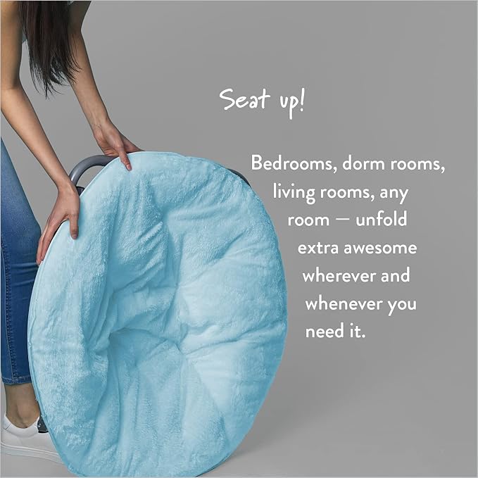 Urban Lifestyle Faux Fur Saucer Chair Light Blue