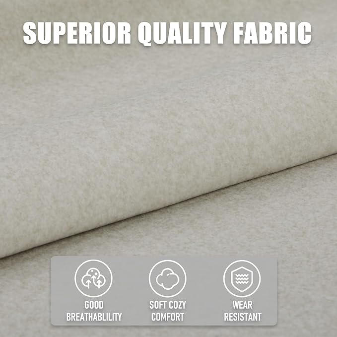 3 in 1 Sleeper Chair Bed Foldable Convertible Chair with Thickened Cushion and Sponge OTE Chenille Fabric Adjustable Backrest Upholstered Accent Sofa for Apartment/Bedroom/Office - Beige White