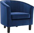 Modway Prospect Channel Tufted Upholstered Velvet Armchair Navy