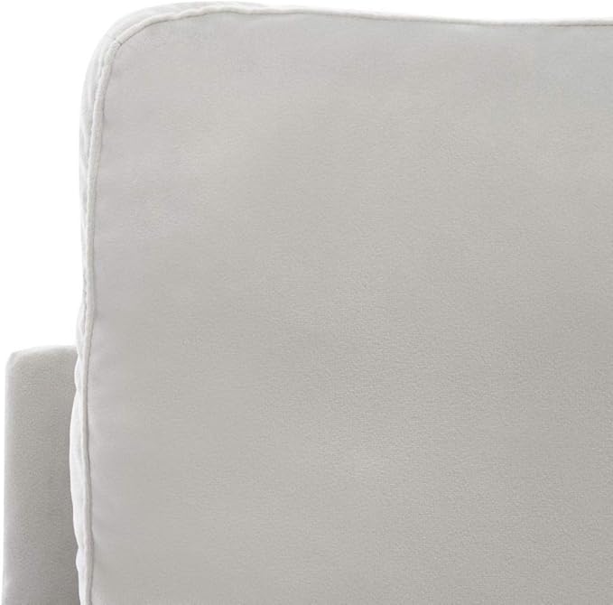 Safavieh Home Genoa Mid-Century Light Grey Velvet Upholstered Arm Chair