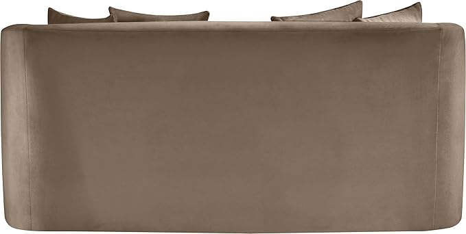Meridian Furniture 699Taupe-L Alder Collection Modern | Contemporary Loveseat with Ultra Luxe Taupe 460 GSM Velvet Solid Wood Frame 66 W x 36 D x 30 H Taupe