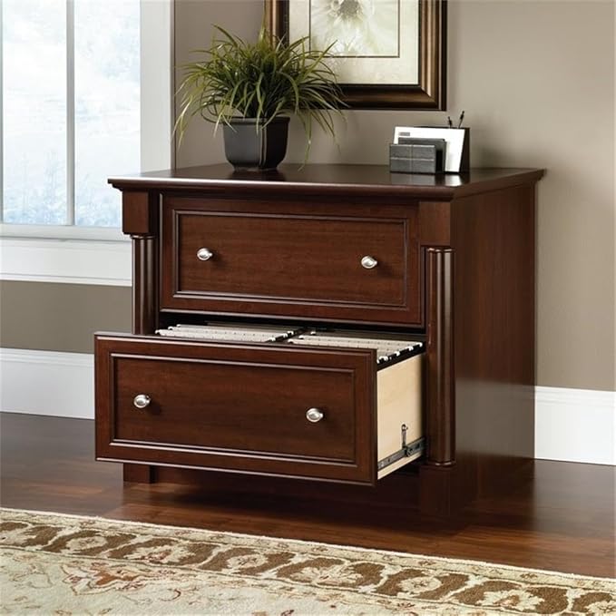 BOWERY HILL 2 Drawers 29.61 Lateral Cherry Engineered Wood Filing Cabinet Easy Assembly Stationary for Home Office